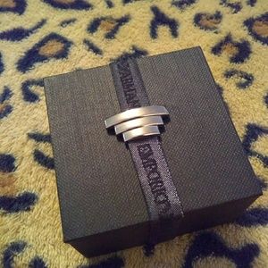 White MOP Emporio Armani ring (steel)